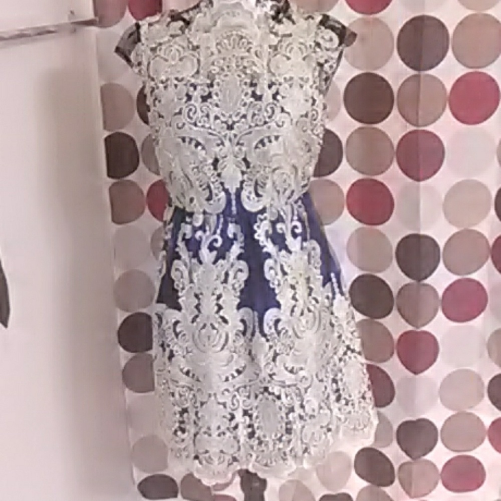 Royal blue and gold asian style dress